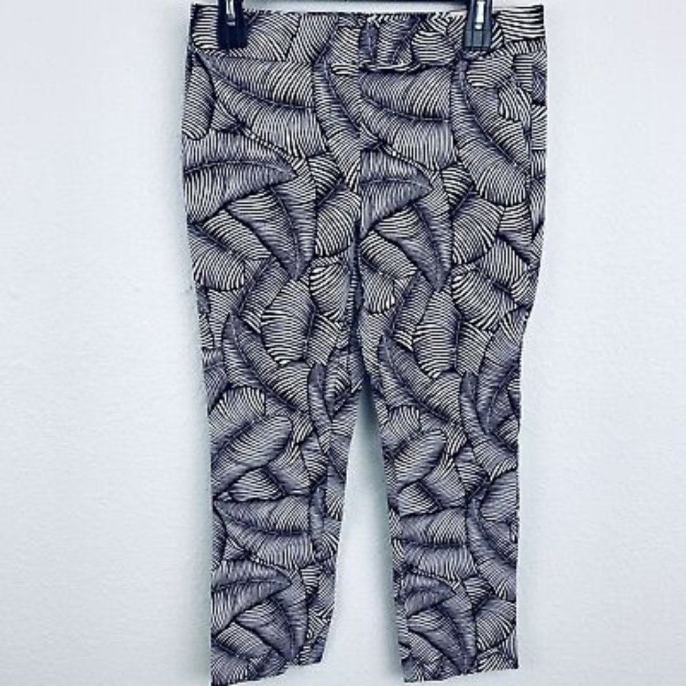 NWT Ann Taylor Navy/White Curvy Fit Ankle Pants 10